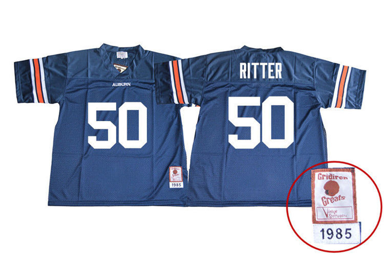 Youth Auburn Tigers #50 Chase Ritter 1985 Throwback Navy College Stitched Football Jersey